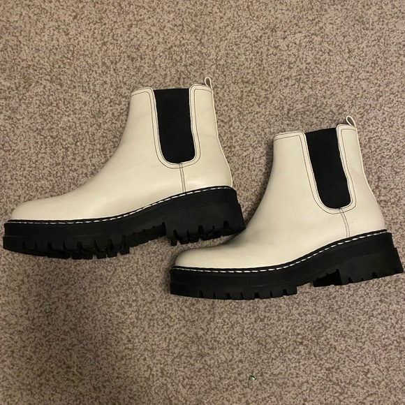 Marc Fisher Shoes - White Marc Fischer LTD Pirro Chelsea Lugsole combat boots